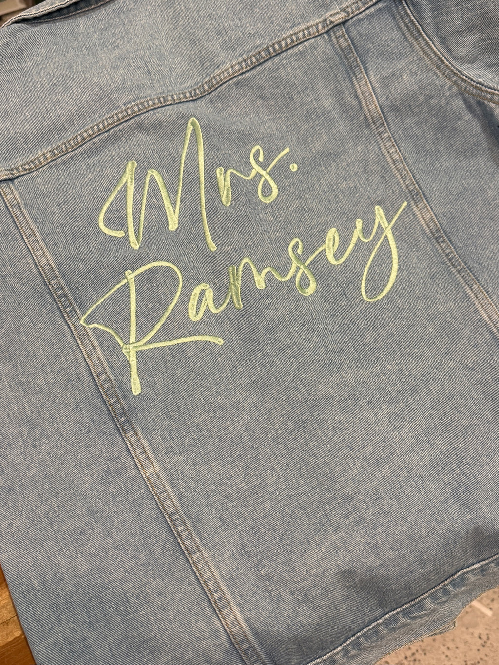 Custom Text Women's Relaxed Fit Denim Jacket