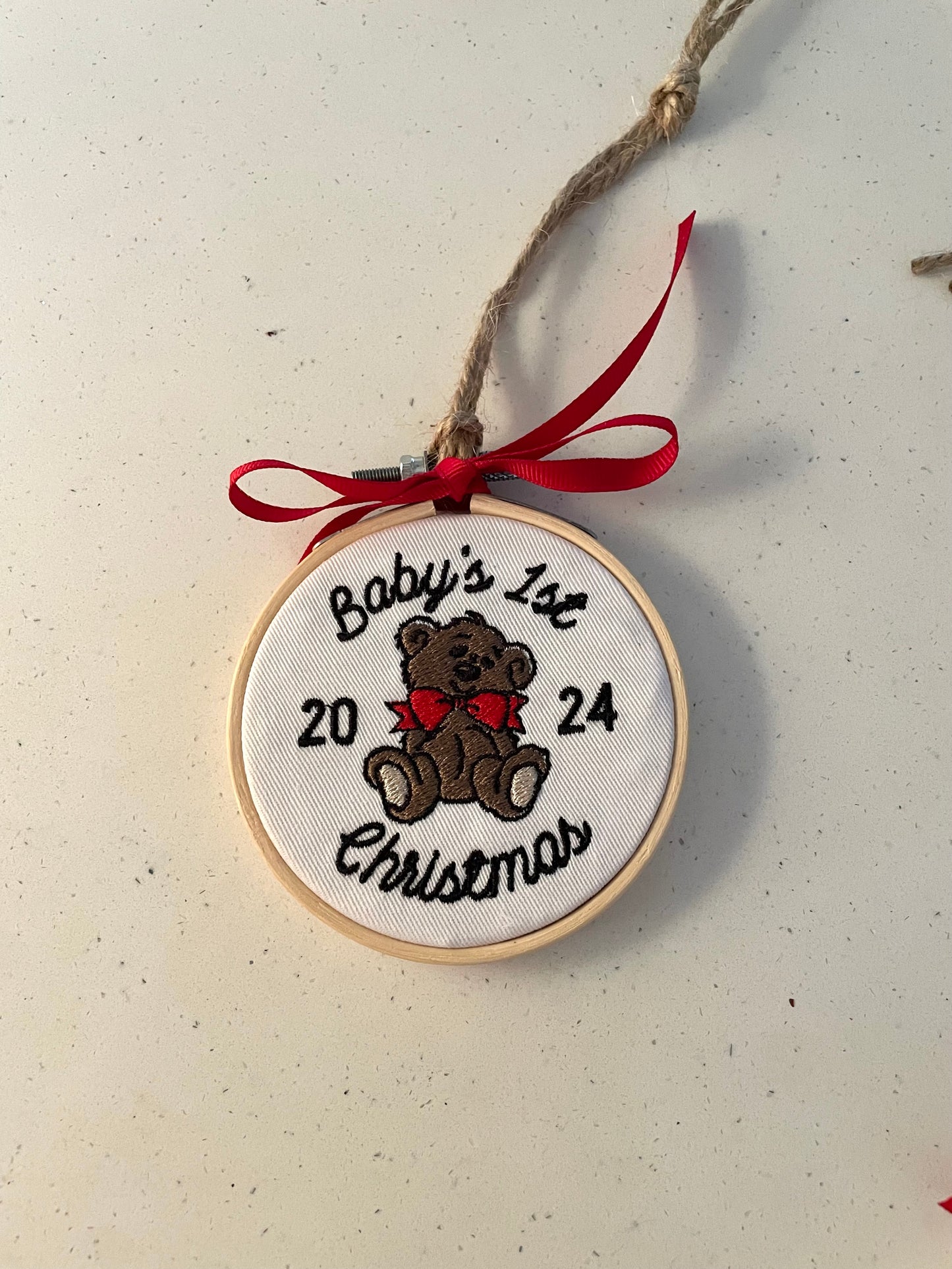 Embroidered Holiday Embroidery Hoop Ornament
