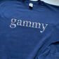 Floral Font Personalized Navy Blue  Crewneck