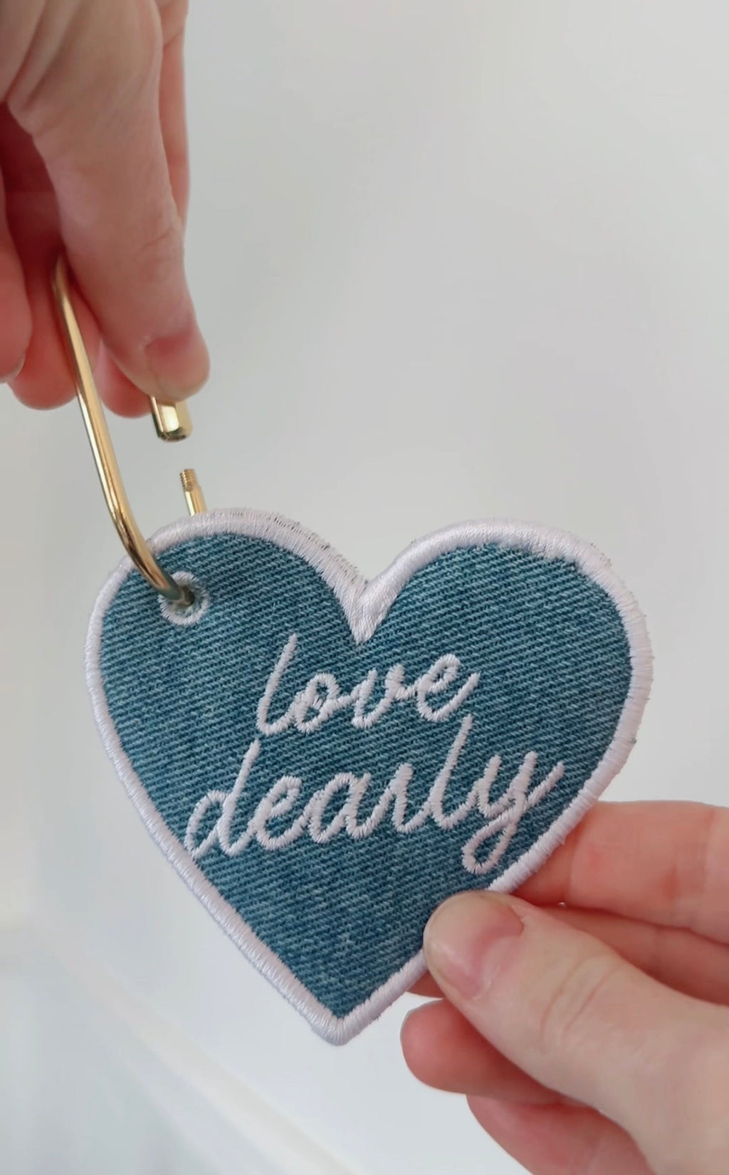 Custom Embroidered Denim Keychain