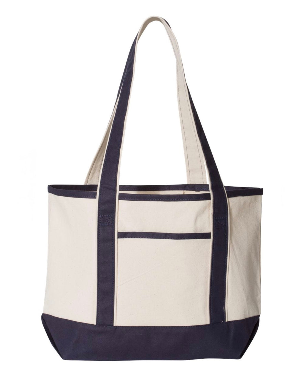 Custom Navy Trim 12oz Tote With Initials and Icons