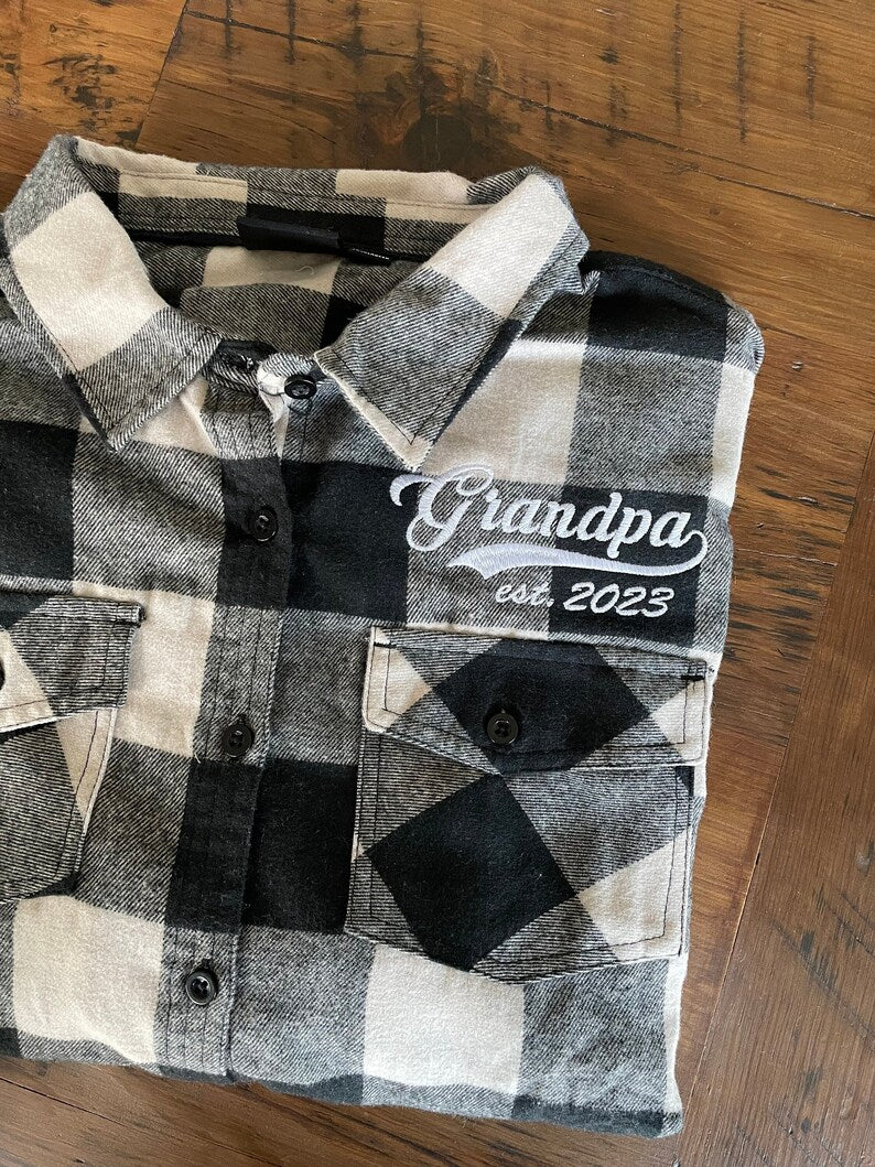 Embroidered Grandpa Flannel Shirt