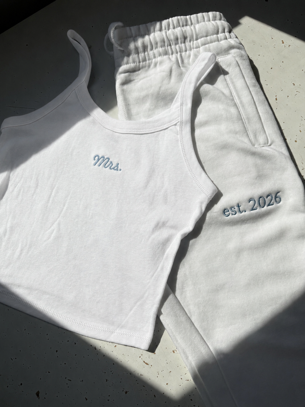 Embroidered Women’s Mrs. Tank and Sweatpants Set