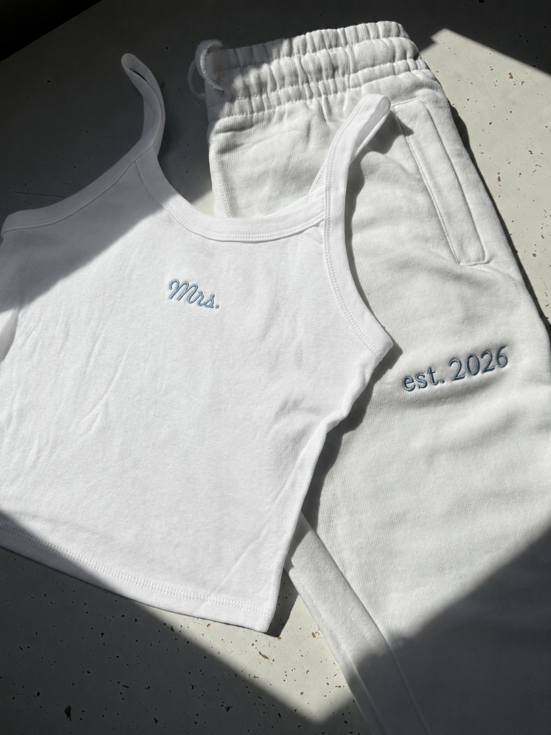 Embroidered Women’s Mrs. Tank and Sweatpants Set