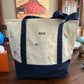 Custom Boater Style Tote With Initials and Icons