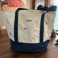 Custom Boater Style Tote With Initials and Icons