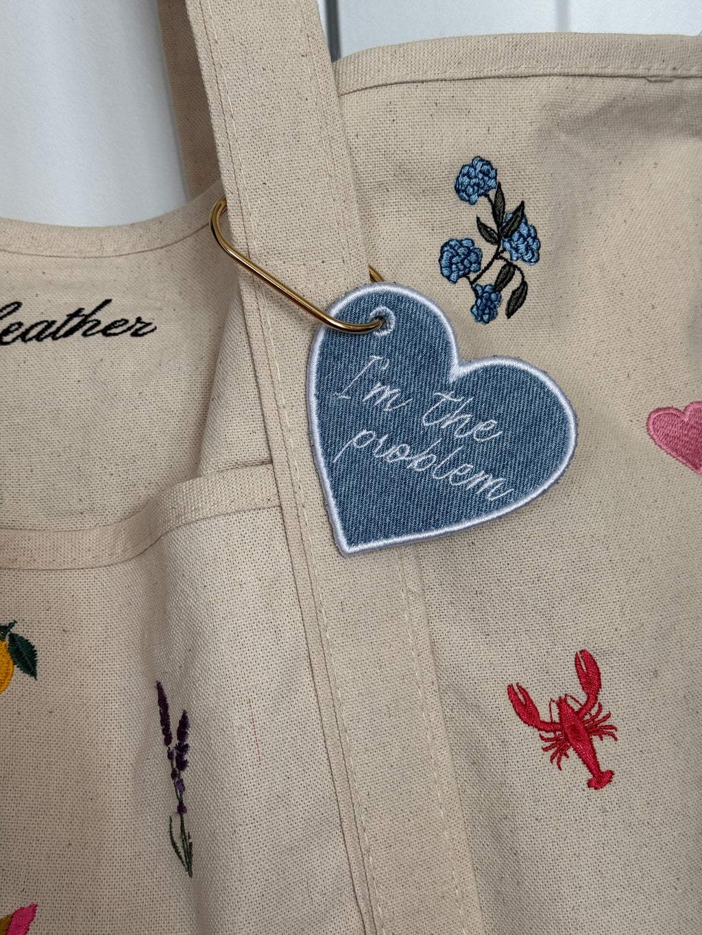 Custom Embroidered Denim Keychain