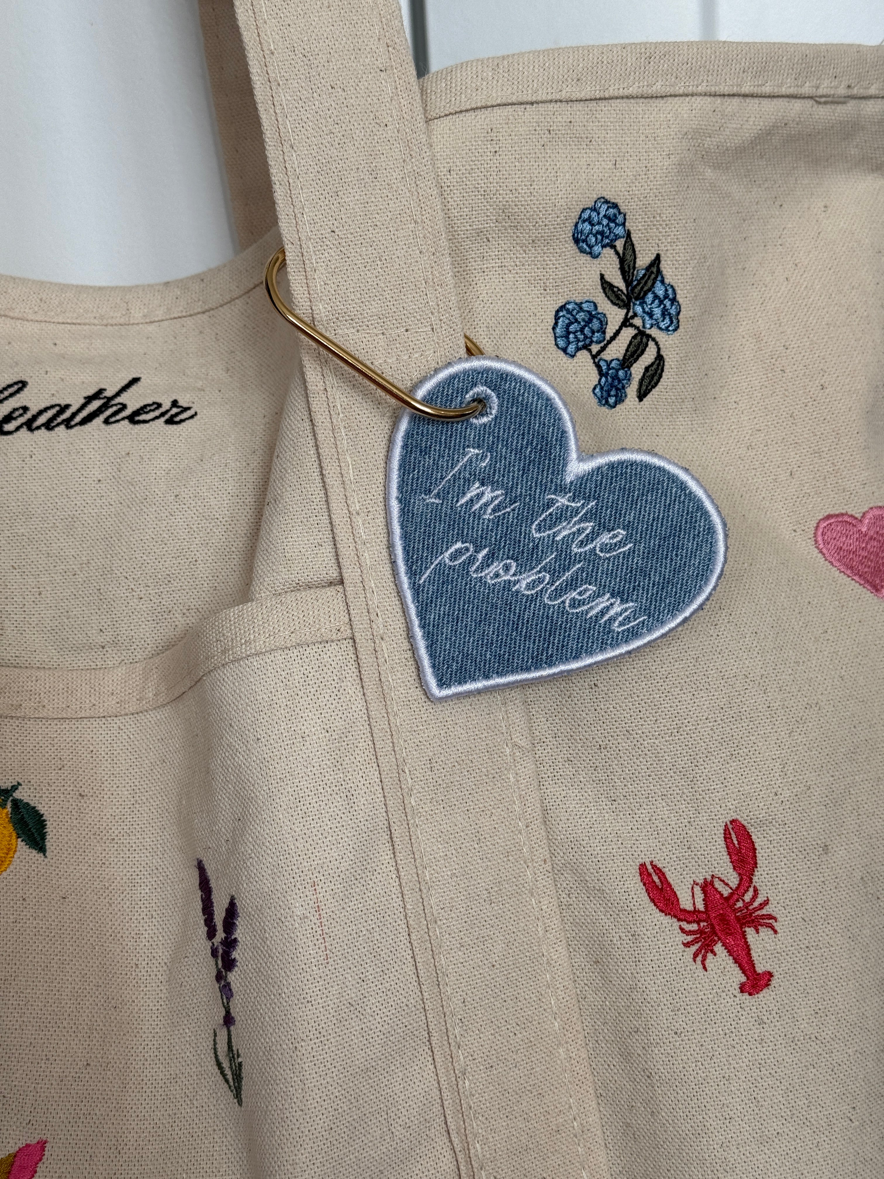 Custom Embroidered Denim Keychain