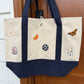 Custom Boater Style Tote With Initials and Icons