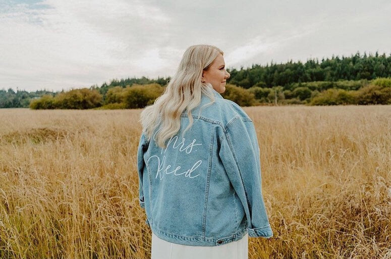 Custom Text Women's Relaxed Fit Denim Jacket