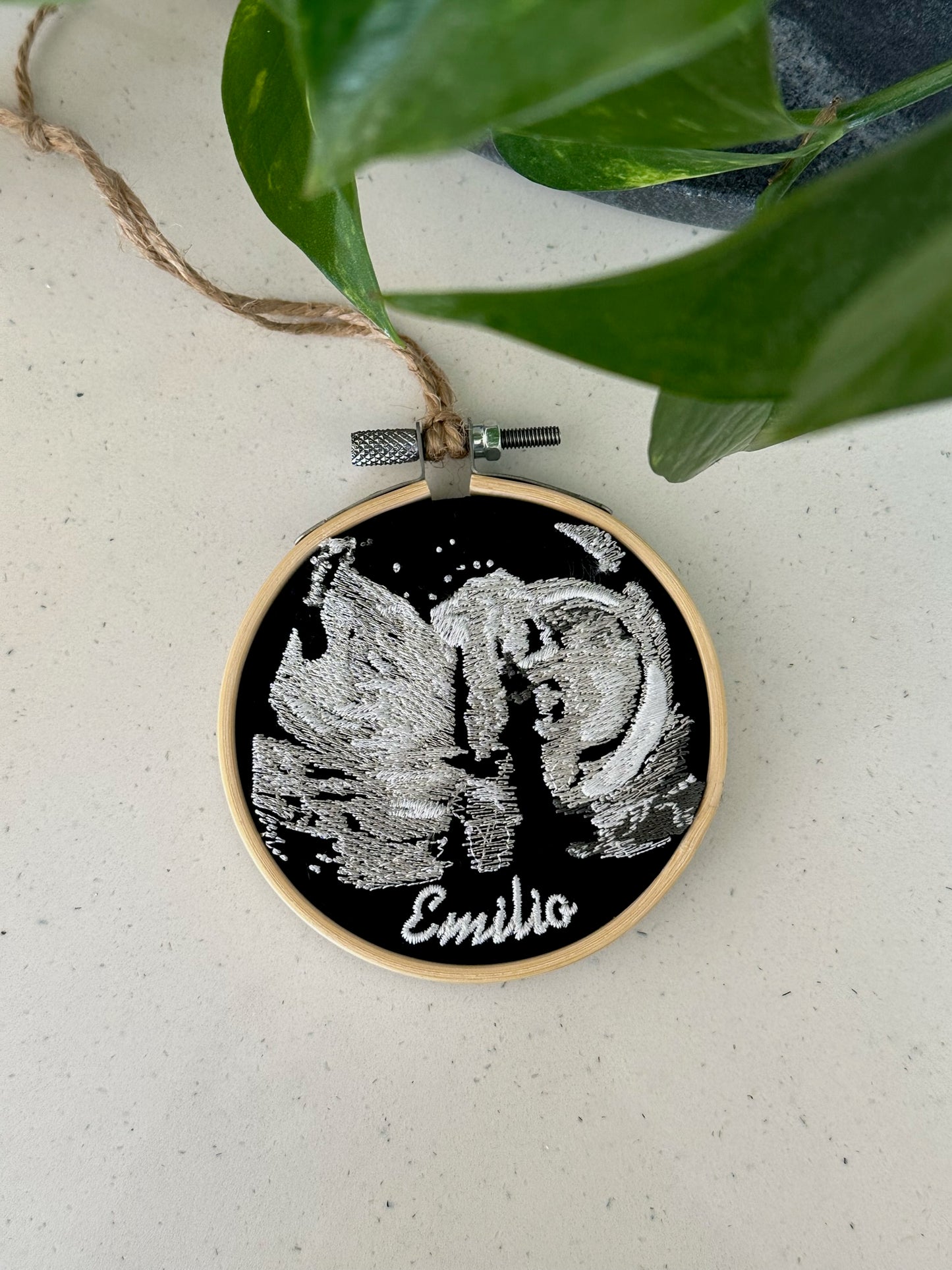 Custom Embroidered Ultrasound Hoop Art