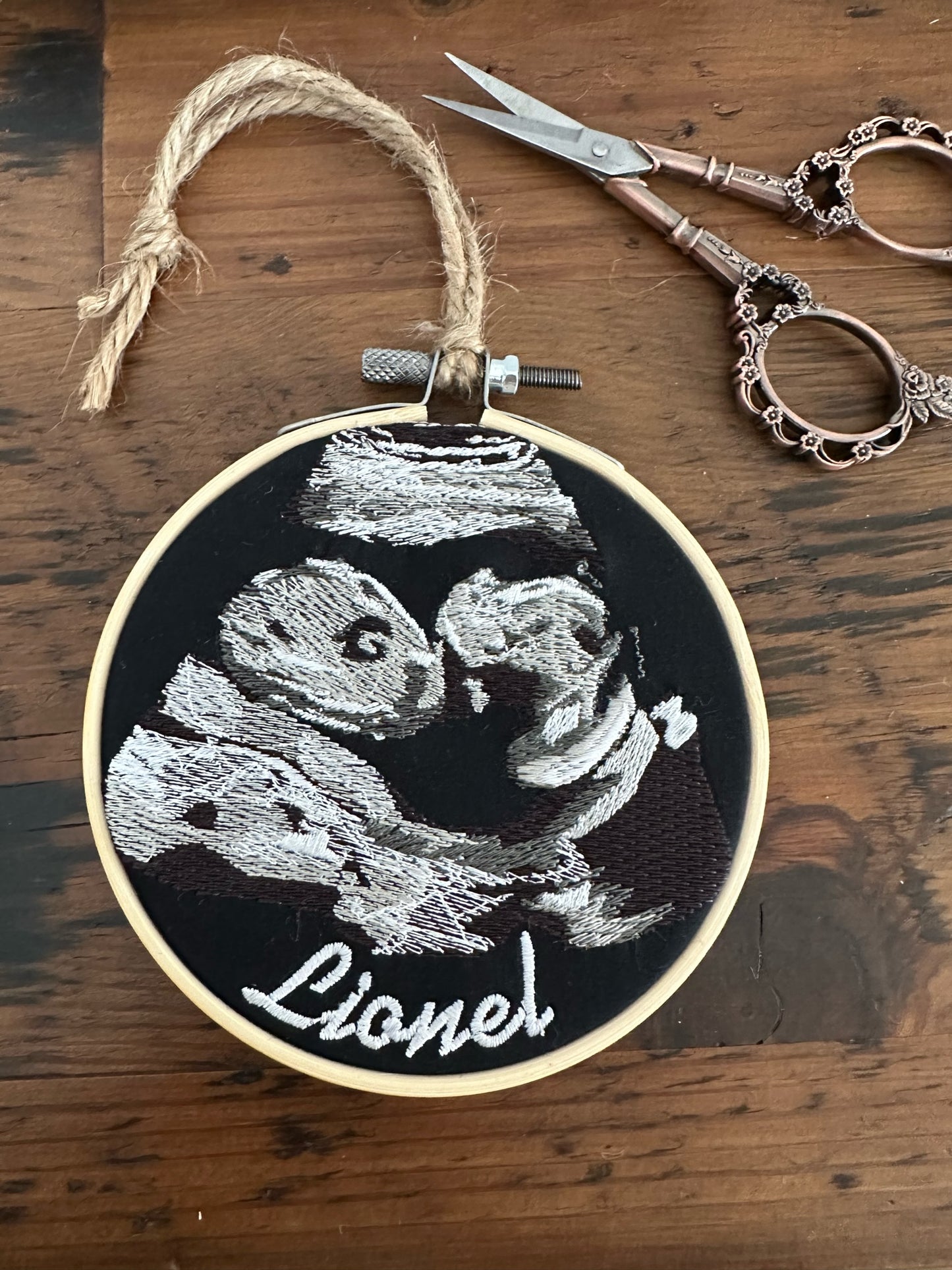 Custom Embroidered Ultrasound Hoop Art