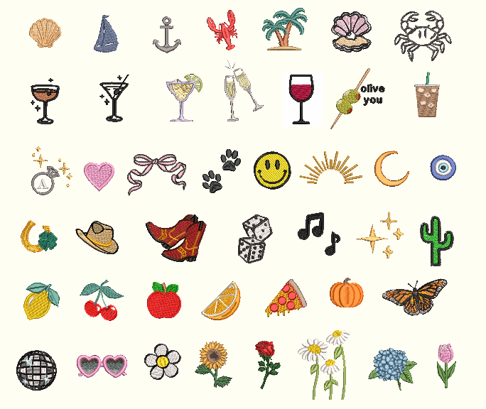 Custom Boater Style Tote With Initials and Icons