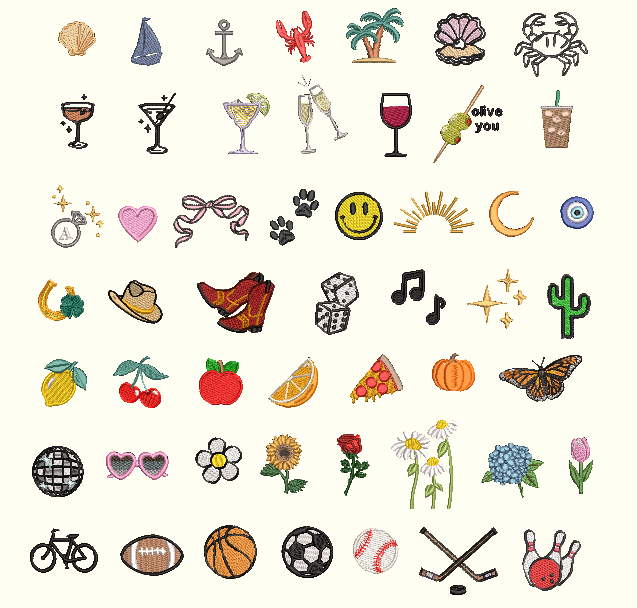 Custom Boater Style Tote With Initials and Icons