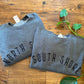 Embroidered NORTH Shore or SOUTH Shore Unisex Crewneck Sweatshirt