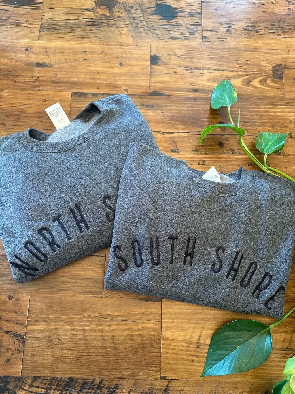 Embroidered NORTH Shore or SOUTH Shore Unisex Crewneck Sweatshirt