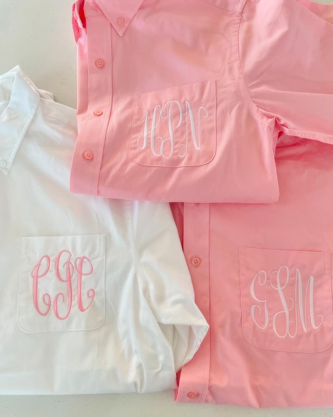 CUSTOM Embroidered Monogrammed Get Ready Oversized Button Down Shirts ...