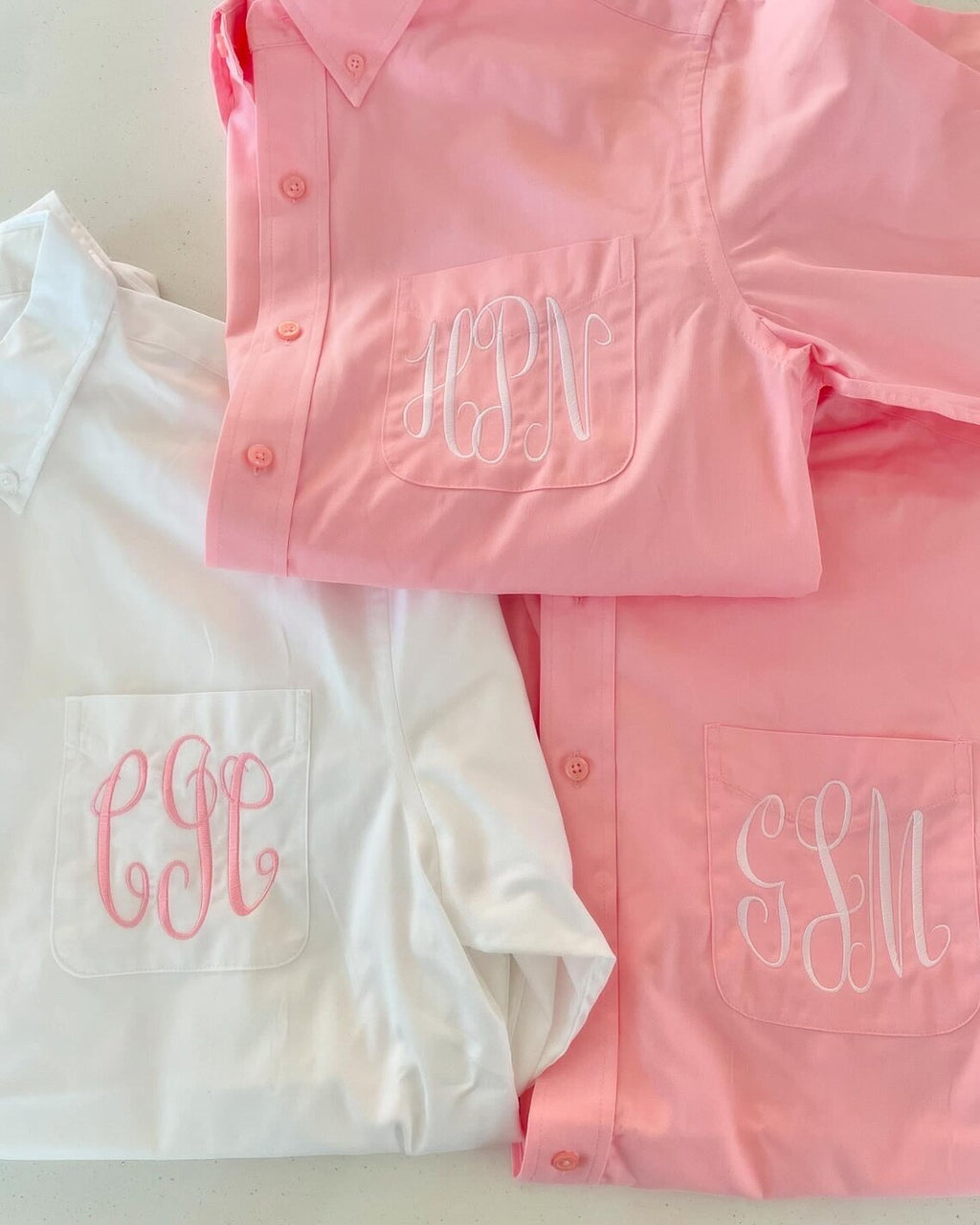 CUSTOM Embroidered Monogrammed Get Ready Oversized Button Down Shirts