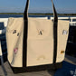 CUSTOM Embroidered Large Structured Boat Style Tote Bag With Initials and Icons