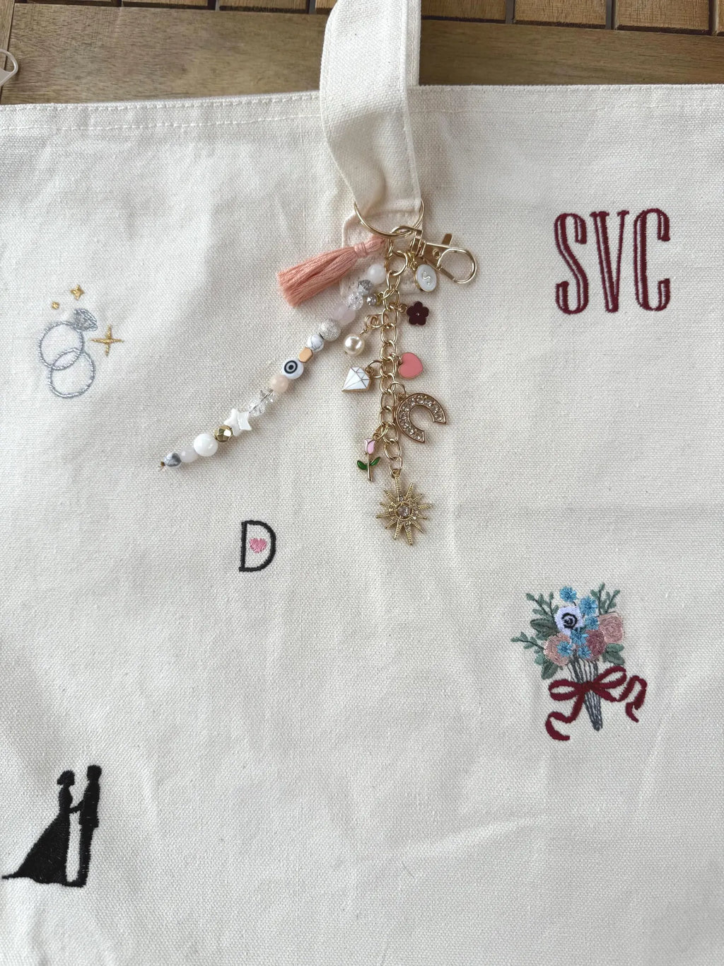 Embroidered Personalized Wedding Weekender Zippered Tote Bag