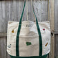 CUSTOM Embroidered Large Structured Boat Style Tote Bag With Initials and Icons