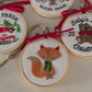 Embroidered Holiday Embroidery Hoop Ornament