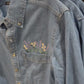Embroidered Bouquet Pocket Unisex Denim Shacket Shirt Jacket Chambray