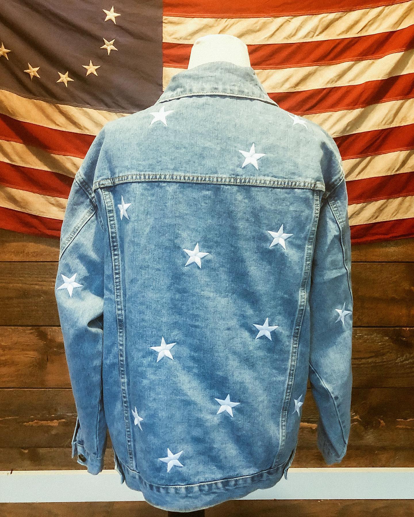 Women's Relaxed Fit Star Denim Jacket