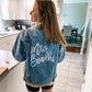 Custom Text Women's Relaxed Fit Denim Jacket