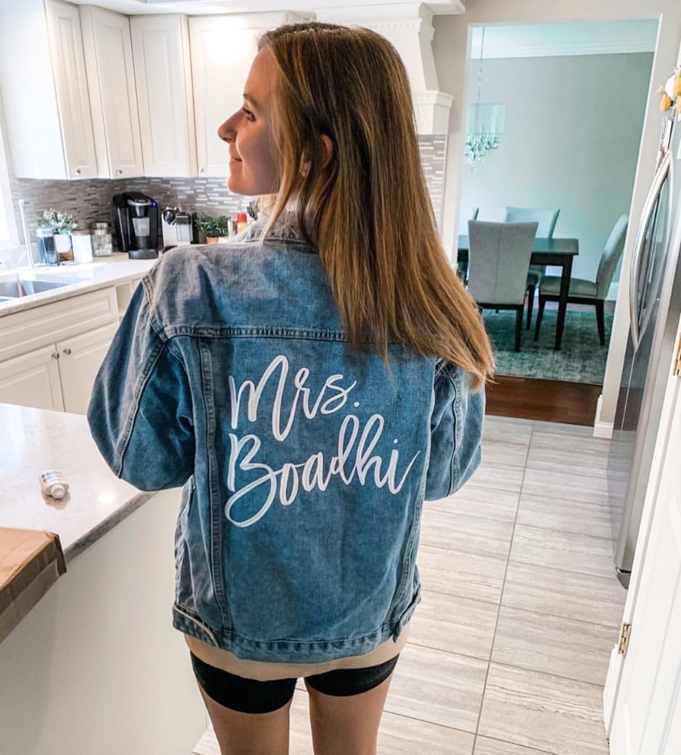 Custom Text Women's Relaxed Fit Denim Jacket