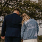 Custom White Floral Women's Relaxed Fit Denim Jacket