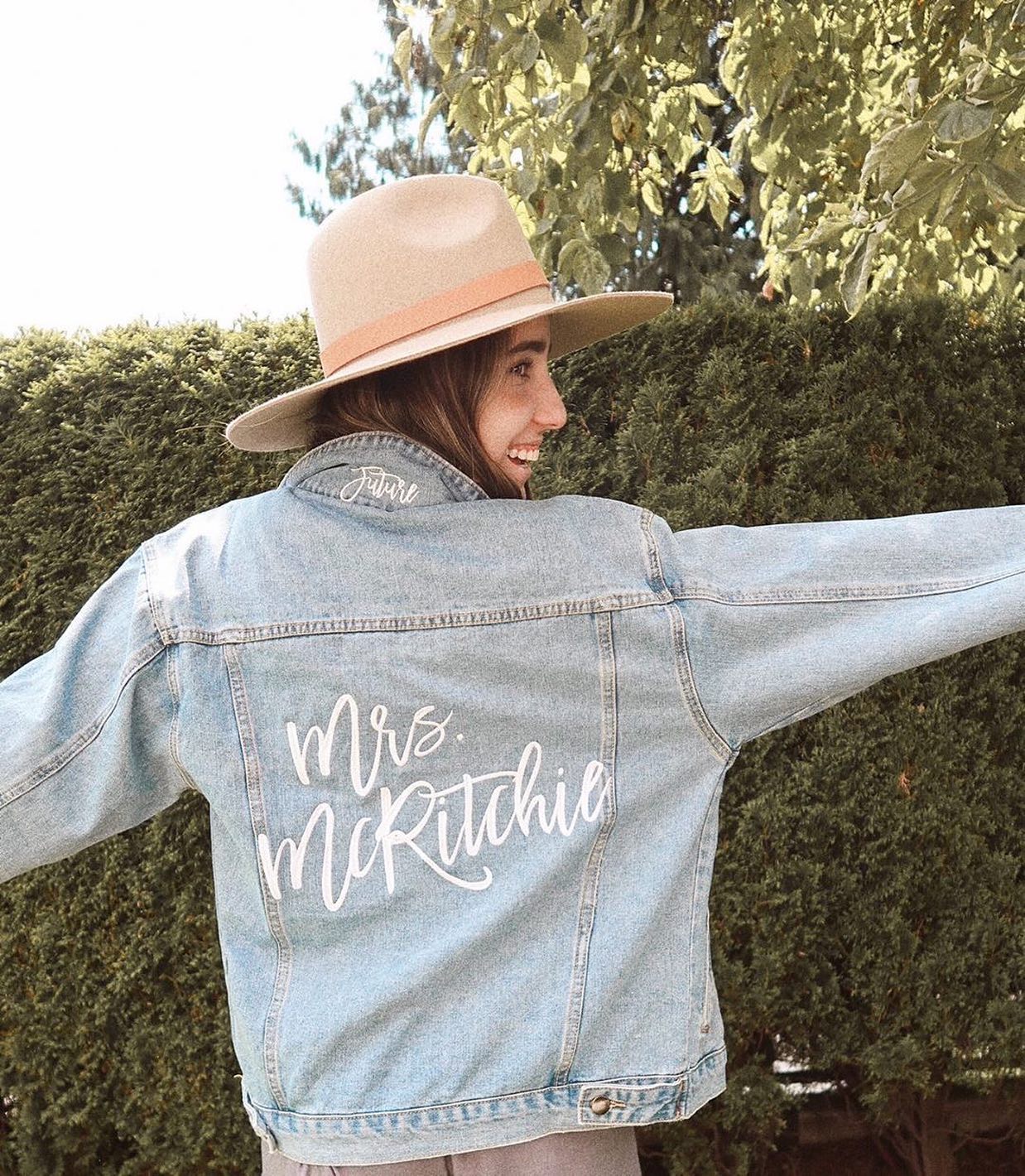 Custom Text Women's Relaxed Fit Denim Jacket