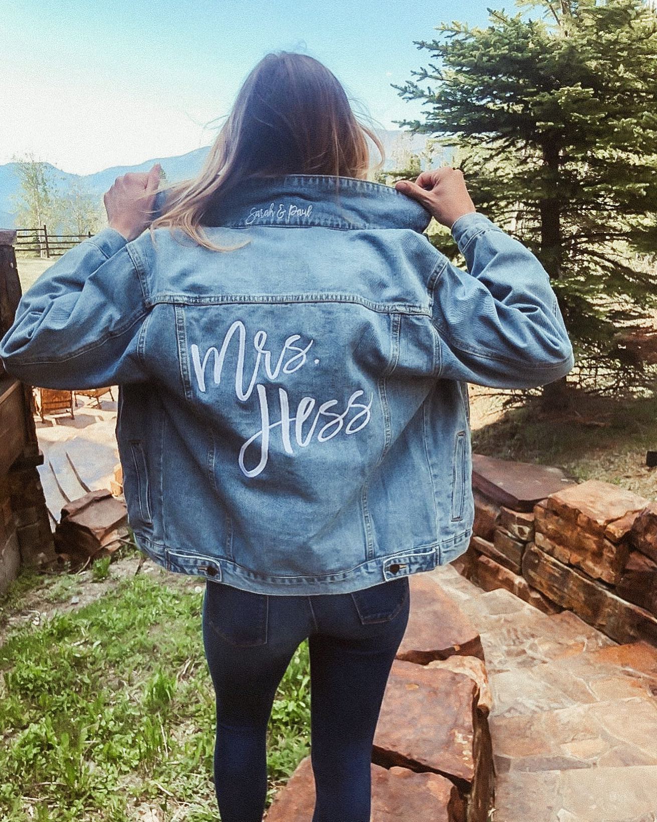 Custom Text Women's Relaxed Fit Denim Jacket