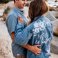 Custom White Floral Women's Relaxed Fit Denim Jacket