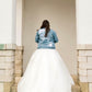 Custom White Floral Women's Relaxed Fit Denim Jacket