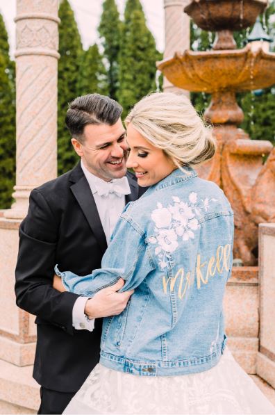 Custom White Floral Women's Relaxed Fit Denim Jacket