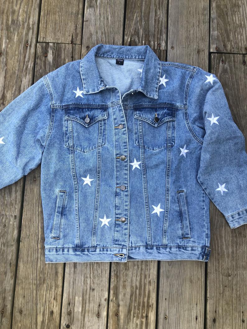 Women's Relaxed Fit Star Denim Jacket