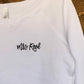 Custom Women's White Sponge Fleece Wide Neck Sweatshirt