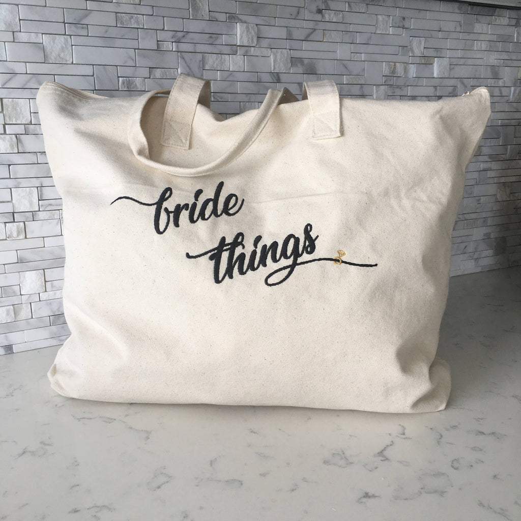 Bride Things Weekender Zippered Tote Bag