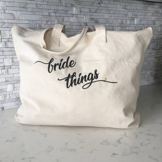 Bride Things Weekender Zippered Tote Bag
