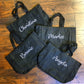 Custom Text Zippered Tote Bags