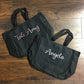 Custom Text Zippered Tote Bags