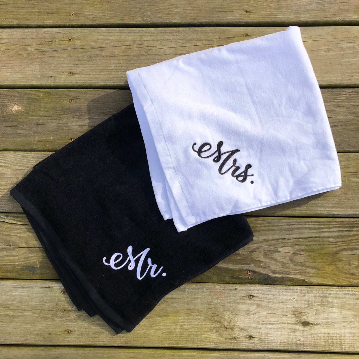 Mr. & Mrs. Set Of Two Beach Towels