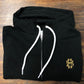 Custom Two Letter Fancy Monogram Unisex Black Zip Up Sweatshirt