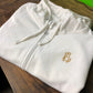 Custom Two Letter Fancy Monogram Unisex Black Zip Up Sweatshirt