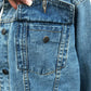 denim + thread 100% cotton women's light washed relaxed fit denim jacket