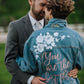 Custom White Floral Women's Relaxed Fit Denim Jacket