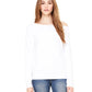 Custom Women's White Sponge Fleece Wide Neck Sweatshirt