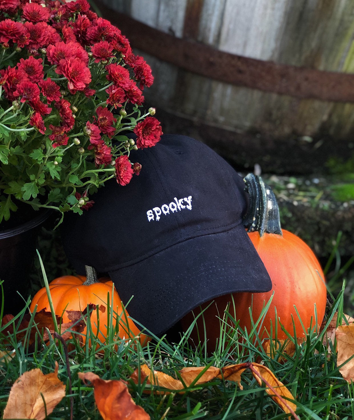 GLOW IN THE DARK spooky Black Dad Hat