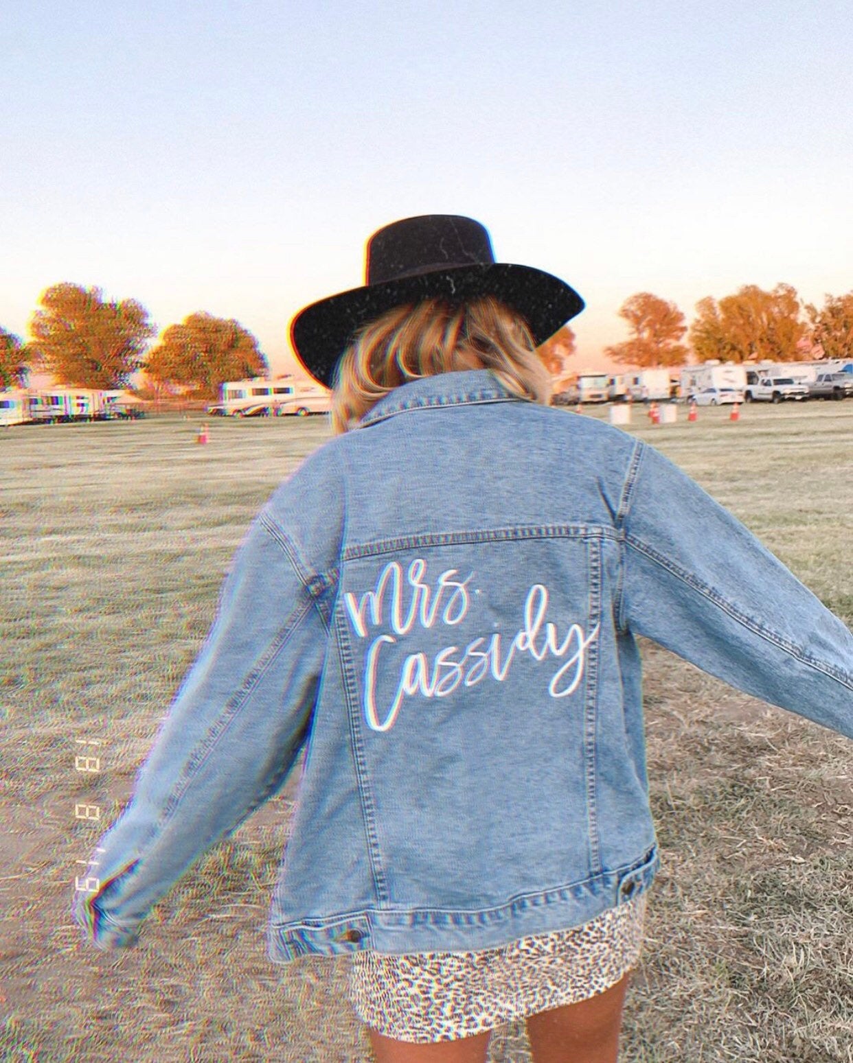 Custom Text Women's Relaxed Fit Denim Jacket